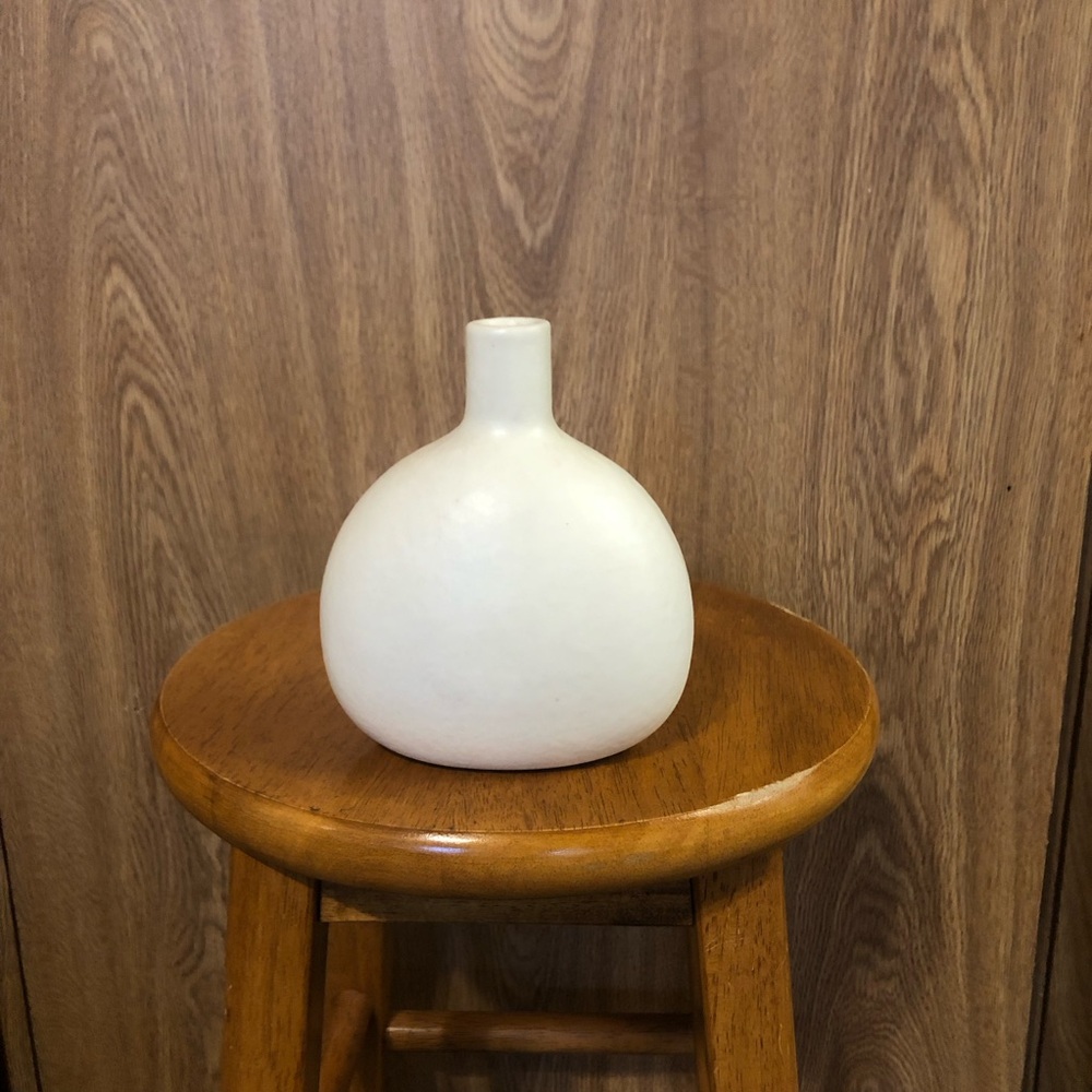 Mid Century Style Cream White Vase